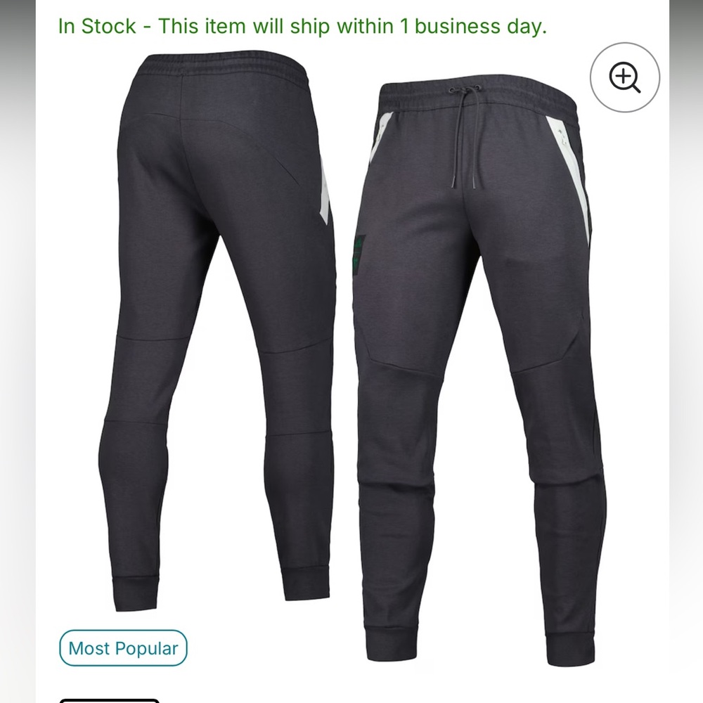 bnwt Men's mls next adidas dark gray/black Player Club Travel Pants